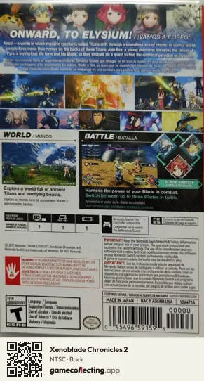 Xenoblade Chronicles 2 Nintendo Switch, NTSC box back