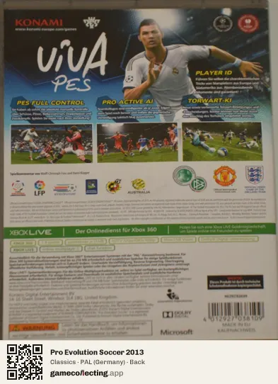 Pro Evolution Soccer 2013 Xbox 360, Germany box back