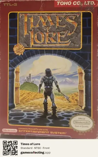 Times of Lore Nintendo Entertainment System, NTSC box front