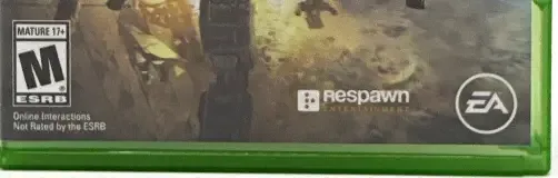 Titanfall 2, the ESRB box on its front