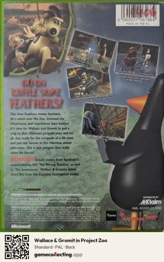Wallace & Gromit in Project Zoo Xbox, PAL box back