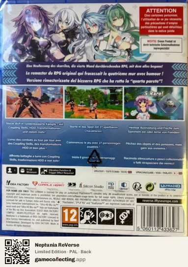 Neptunia ReVerse PlayStation 5, PAL box back