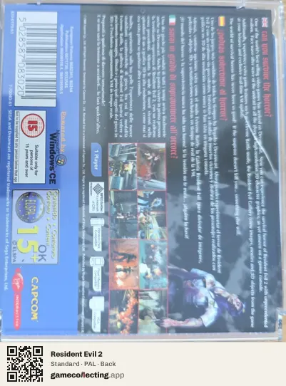 Resident Evil 2 Sega Dreamcast, PAL box back