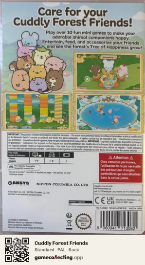 Cuddly Forest Friends Nintendo Switch, PAL box back
