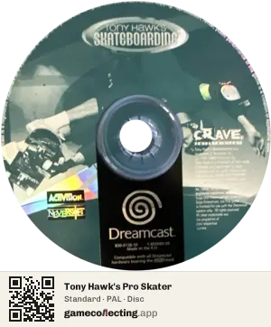 Tony Hawk's Pro Skater Sega Dreamcast, PAL disc