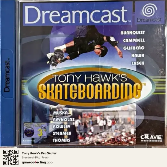 Tony Hawk's Pro Skater Sega Dreamcast, PAL box front