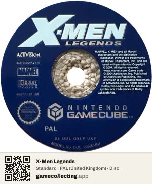 X-Men Legends Nintendo GameCube, PAL disc