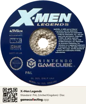 X-Men Legends Nintendo GameCube, PAL disc