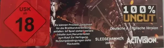 Call of Duty: Advanced Warfare, the USK square on its front