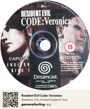 Resident Evil Code: Veronica Sega Dreamcast, PAL disc
