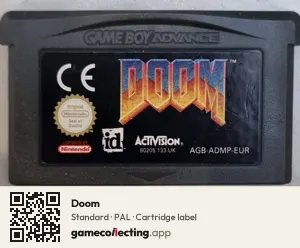 Doom Game Boy Advance, PAL cartridge label