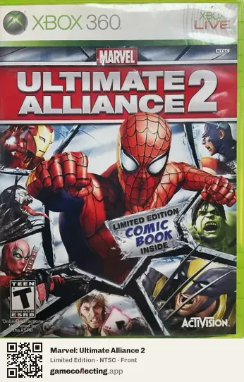 Marvel: Ultimate Alliance 2 Xbox 360, NTSC box front
