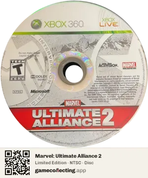Marvel: Ultimate Alliance 2 Xbox 360, NTSC disc
