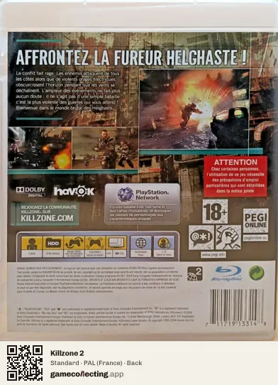 Killzone 2 PlayStation 3, France box back