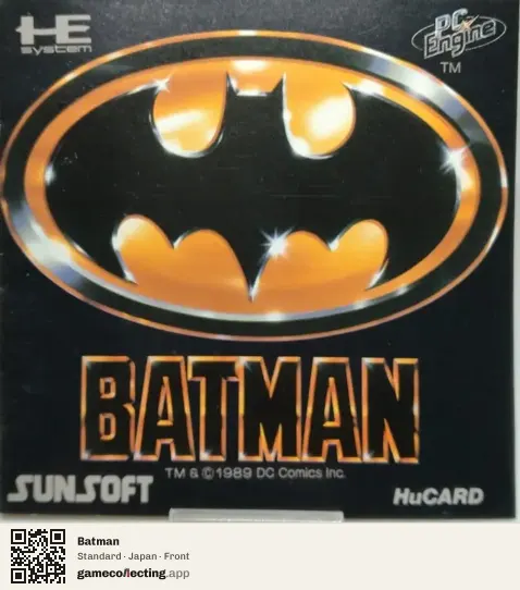 Batman TurboGrafx-16, Japan box front