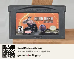 Road Rash: Jailbreak Game Boy Advance, NTSC cartridge label