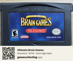 Ultimate Brain Games Game Boy Advance, NTSC cartridge label
