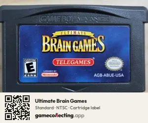 Ultimate Brain Games Game Boy Advance, NTSC cartridge label
