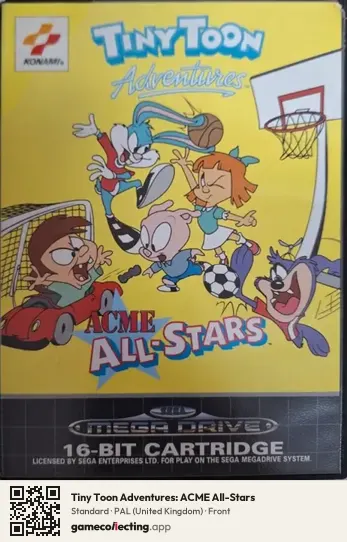 Tiny Toon Adventures: ACME All-Stars Sega Mega Drive / Genesis, United Kingdom box front