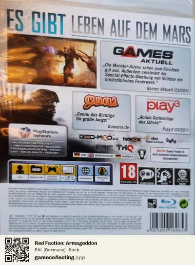 Red Faction: Armageddon PlayStation 3, Germany box back