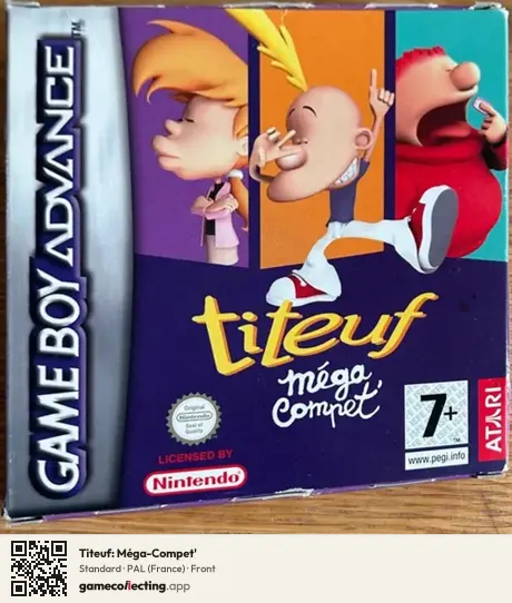 Titeuf: Méga-Compet' Game Boy Advance, France box front