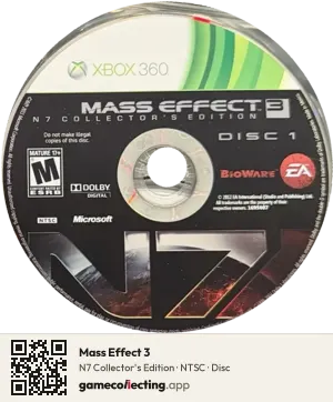 Mass Effect 3 Xbox 360, NTSC disc