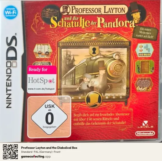 Professor Layton and the Diabolical Box Nintendo DS, Germany box front