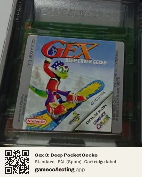 Gex 3: Deep Pocket Gecko Game Boy Color, PAL cartridge label