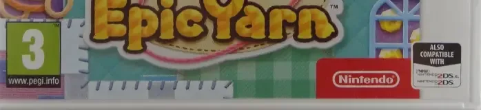 Kirby's Extra Epic Yarn, the PEGI square on its front