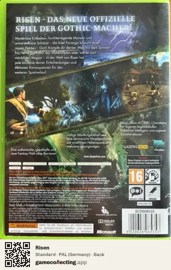 Risen Xbox 360, Germany box back