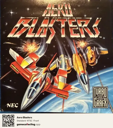 Aero Blasters TurboGrafx-16, NTSC box front