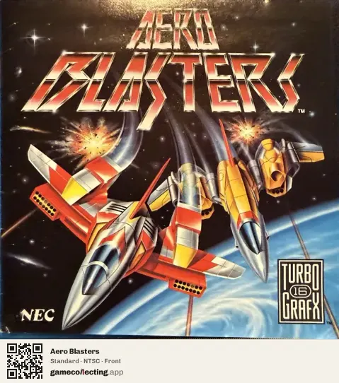 Aero Blasters TurboGrafx-16, NTSC box front