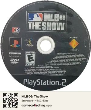 MLB 08: The Show PlayStation 2, NTSC disc