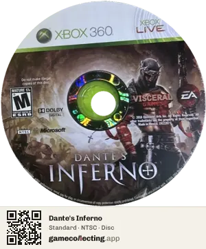 Dante's Inferno Xbox 360, NTSC disc
