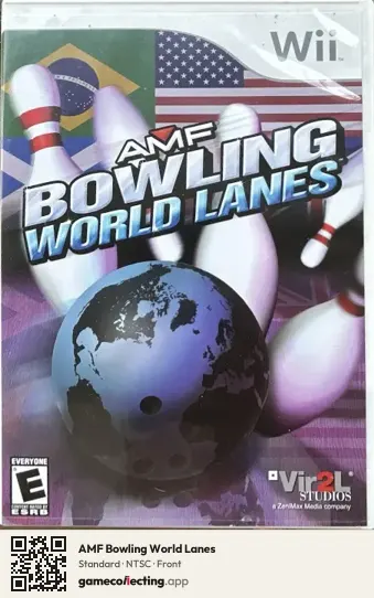 AMF Bowling World Lanes Nintendo Wii, NTSC box front