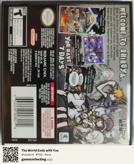 The World Ends with You Nintendo DS, NTSC box back