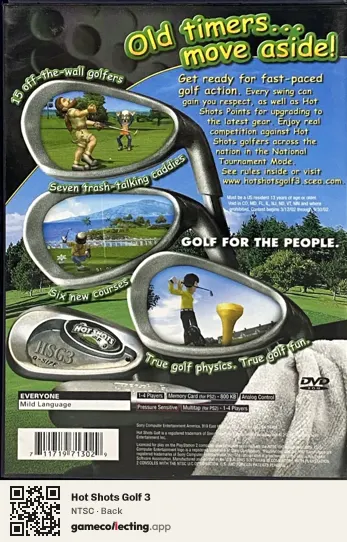 Hot Shots Golf 3 PlayStation 2, NTSC box back