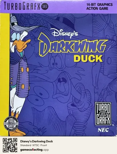 Disney's Darkwing Duck TurboGrafx-16, NTSC box front