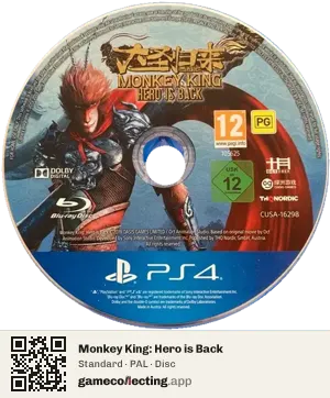 Monkey King: Hero is Back PlayStation 4, PAL disc