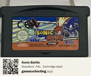 Sonic Battle Game Boy Advance, PAL cartridge label