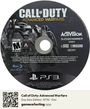 Call of Duty: Advanced Warfare PlayStation 3, NTSC disc