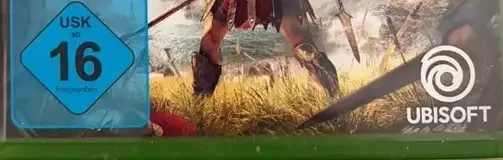 Assassin's Creed Odyssey, the USK square on its front