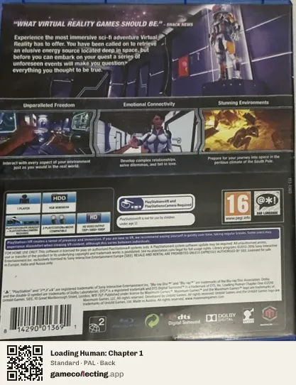 Loading Human: Chapter 1 PlayStation 4, PAL box back