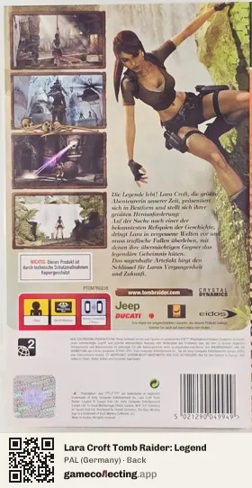 Lara Croft Tomb Raider: Legend PlayStation Portable, Germany box back