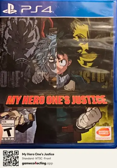 My Hero One's Justice PlayStation 4, NTSC box front