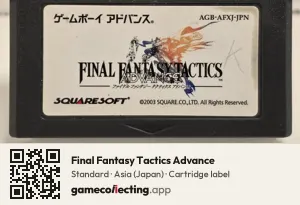 Final Fantasy Tactics Advance Game Boy Advance, Asia cartridge label