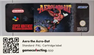 Aero the Acro-Bat Super Nintendo Entertainment System, PAL cartridge label