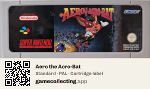 Aero the Acro-Bat Super Nintendo Entertainment System, PAL cartridge label