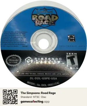 The Simpsons: Road Rage Nintendo GameCube, NTSC disc