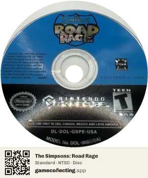 The Simpsons: Road Rage Nintendo GameCube, NTSC disc